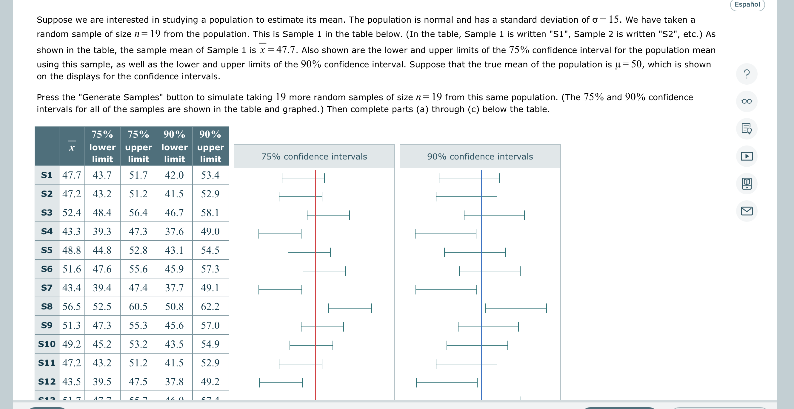 Solved (a) How many of the 75% confidence intervals | Chegg.com