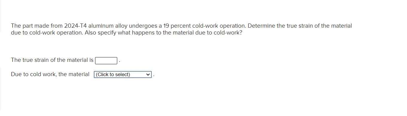 Solved The part made from 2024-T4 aluminum alloy undergoes a | Chegg.com