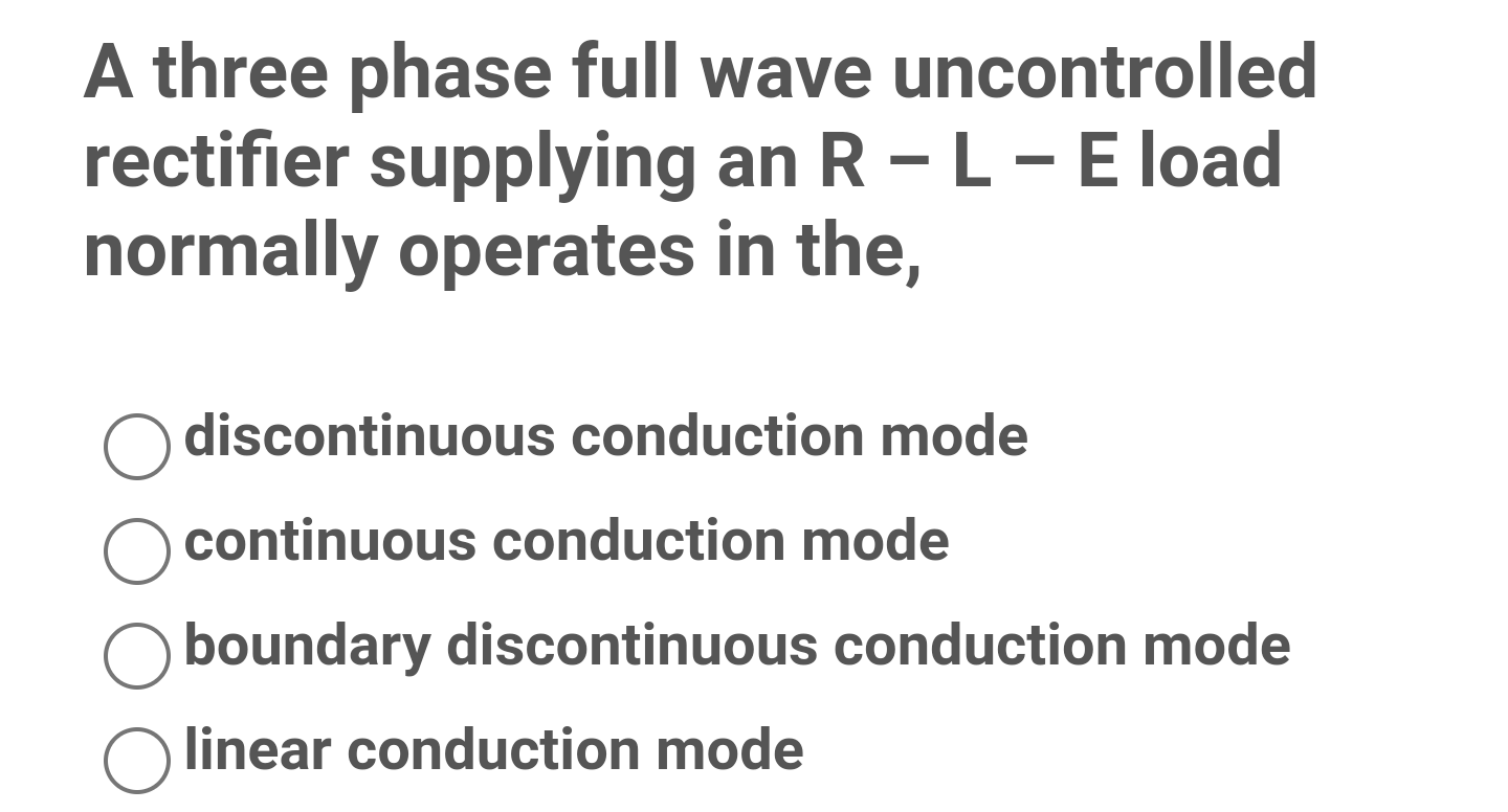 Solved A three phase full wave uncontrolled rectifier | Chegg.com