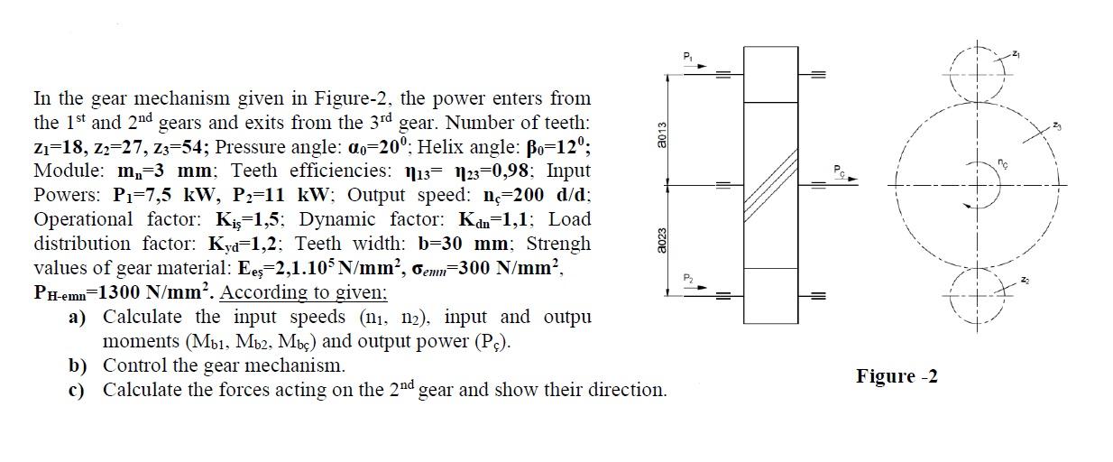 Solved In the gear mechanism given in Figure-2, the power | Chegg.com