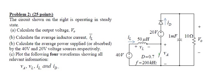 Solved Problem 2: (25 points The circuit shown on the right | Chegg.com