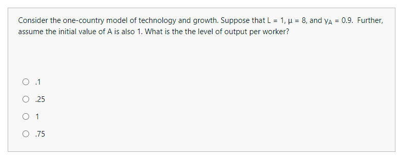 Solved Consider the one-country model of technology and | Chegg.com