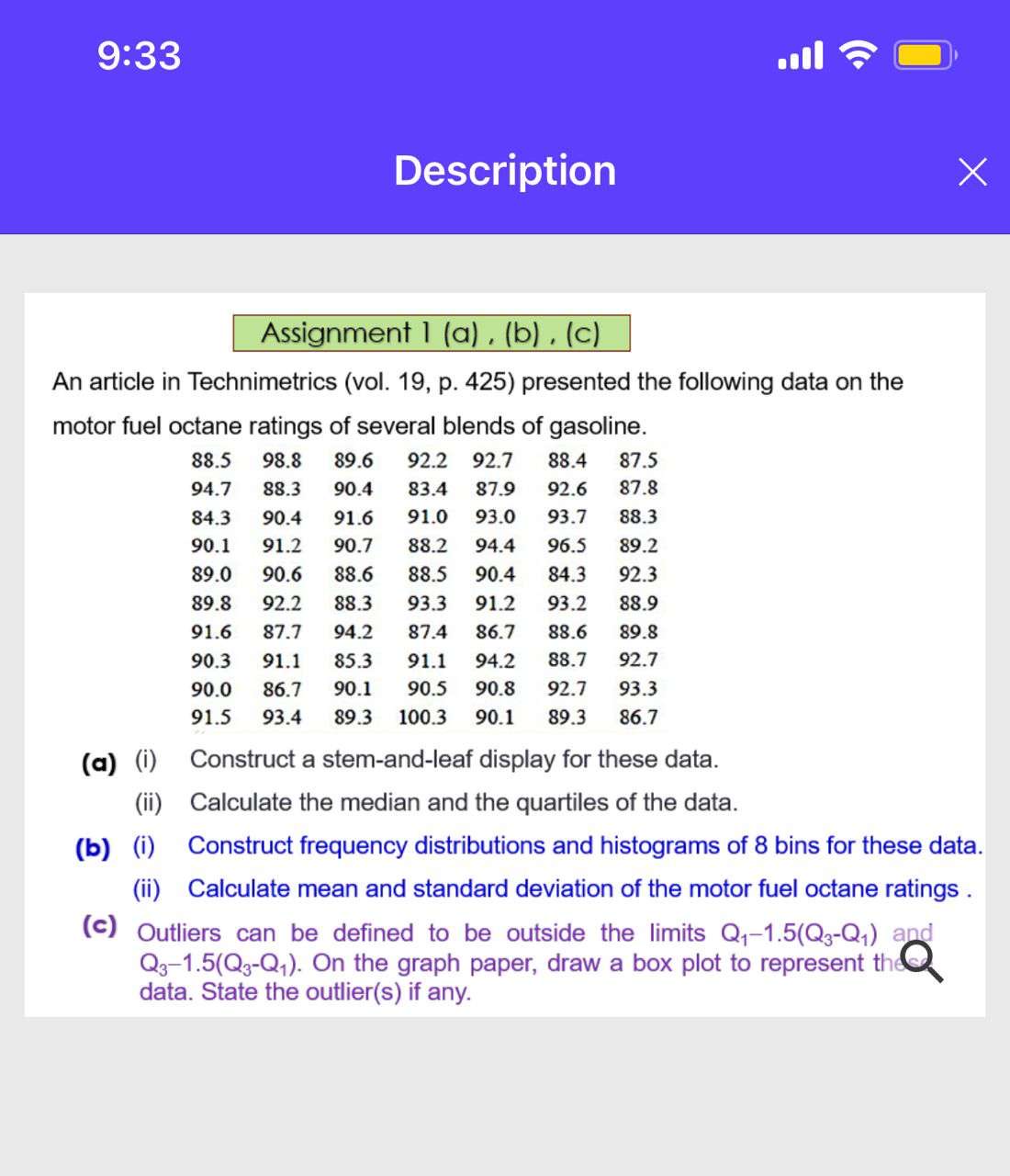 Solved Assignment I (a) , (b) , (c) An Article In | Chegg.com