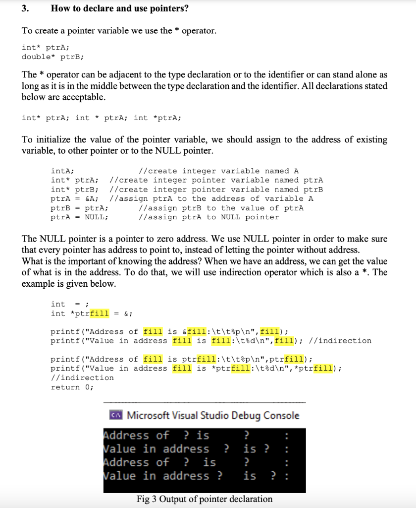 Solved can recognize This following is how we declare and | Chegg.com