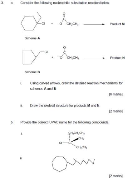 Solved 3 a Consider the following nucleophilic substitution | Chegg.com