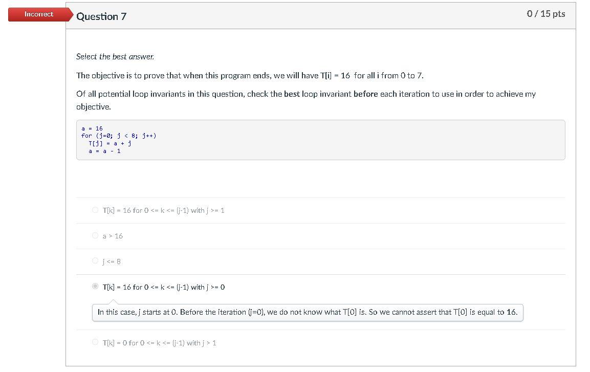 Solved Incorrect Question 7 0/15 pts Select the best answer. | Chegg.com