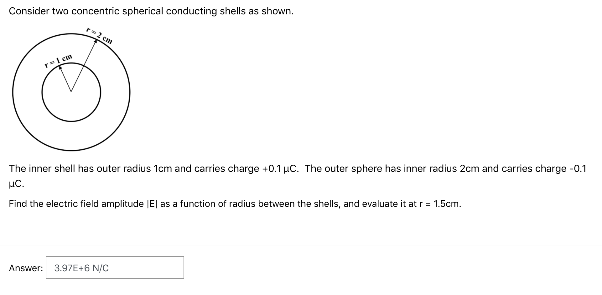 Solved Consider Two Concentric Spherical Conducting Shells | Chegg.com