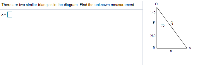 Solved There are two similar triangles in the diagram. Find | Chegg.com
