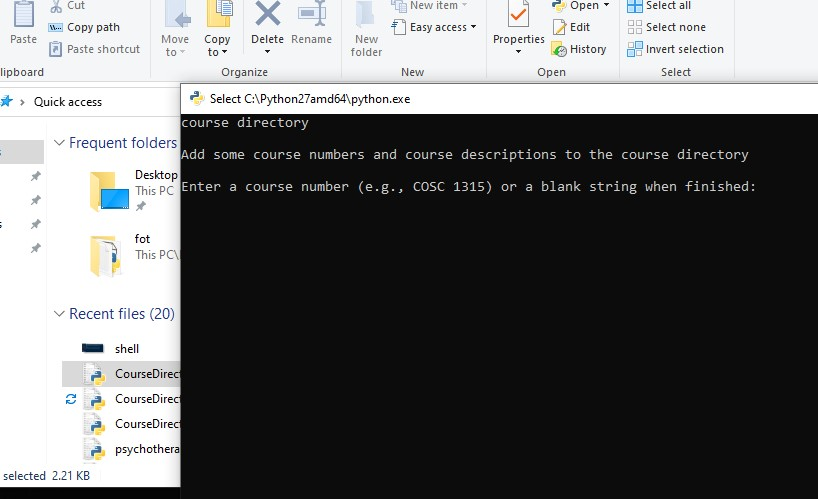 Solved Program runs perfectly in idle shell but crashes | Chegg.com