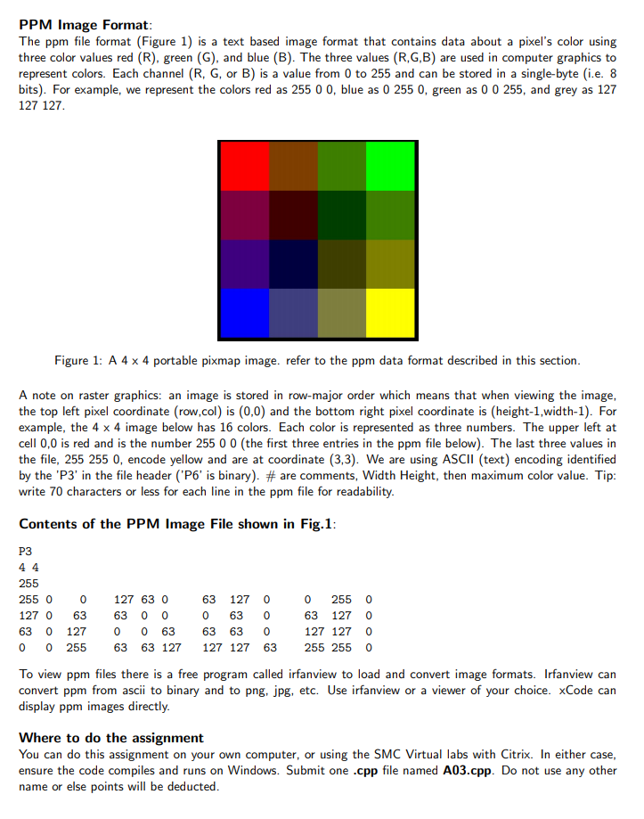 Stegonography using C++ Arrays and File I/O Part I | Chegg.com