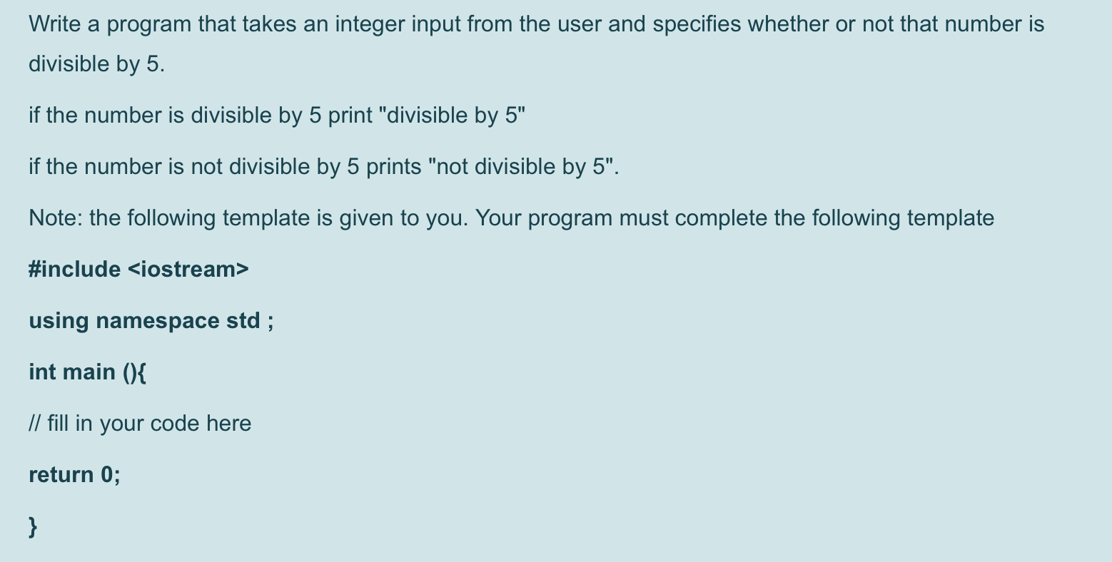 Solved Write a program that takes an integer input from the | Chegg.com