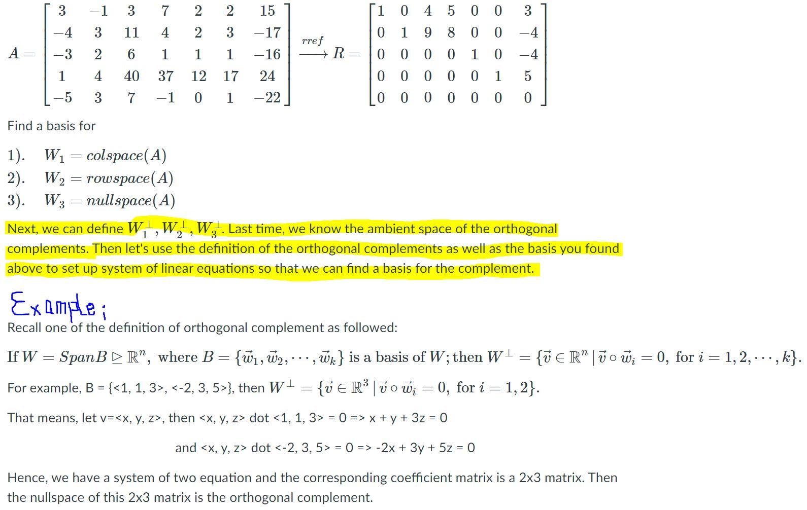 Solved 3 -1 3 7 2 2 15 [1 0 4 5 0 0 3 4 3 11 4 2 3 -17 0 1 9 | Chegg.com