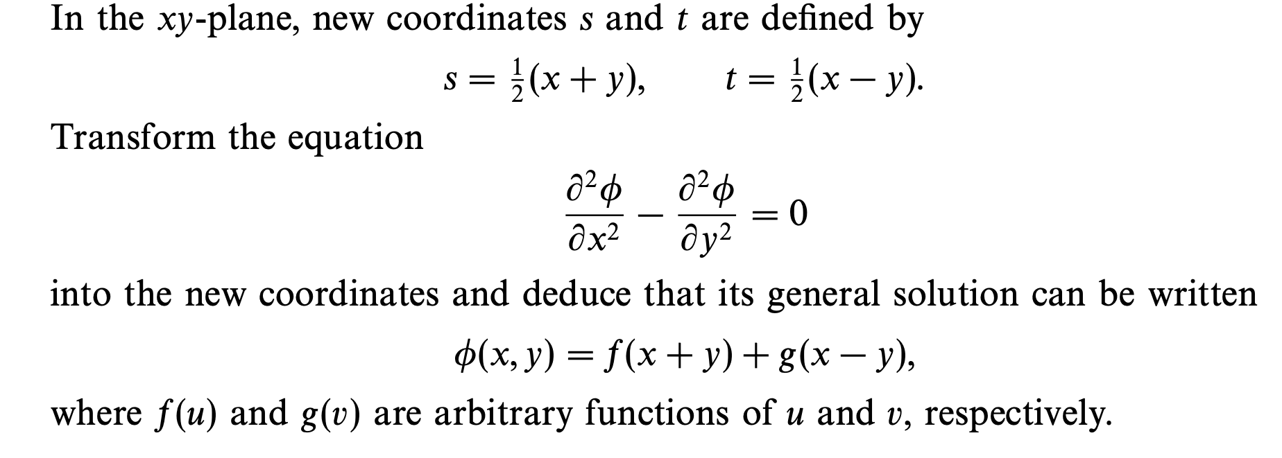 Solved In the xy-plane, new coordinates s and t are defined | Chegg.com