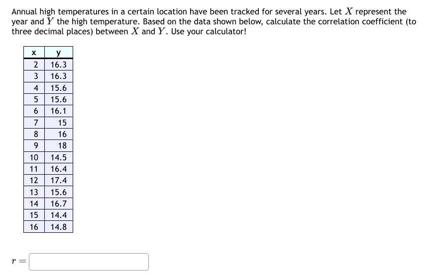 Solved Annual high temperatures in a certain location have | Chegg.com