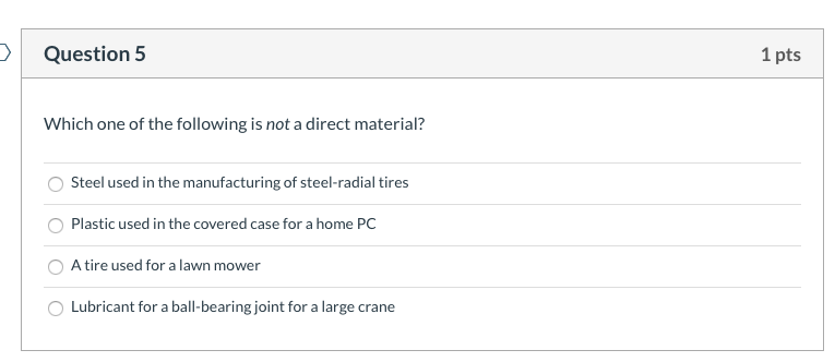 Solved Question 8 1 pts Which of the following is not a | Chegg.com