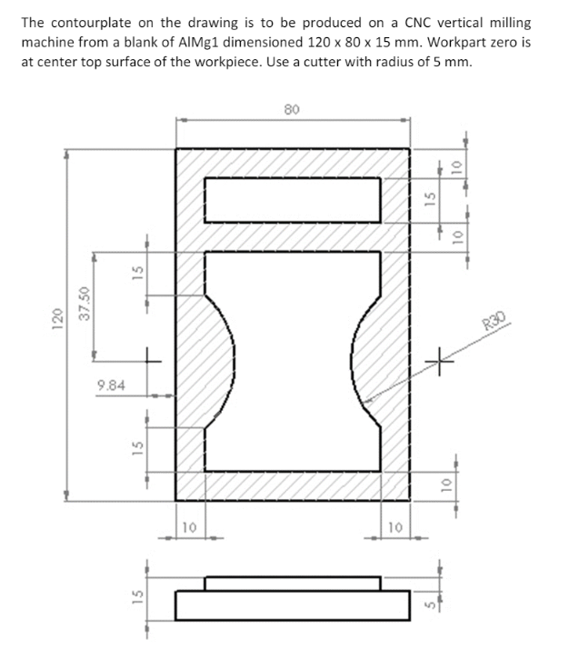 The contourplate on the drawing is to be produced on | Chegg.com