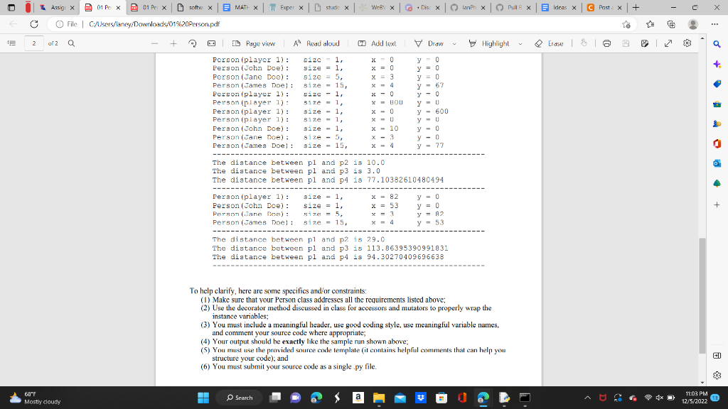 Solved Your task in this assignment is to implement a Person | Chegg.com