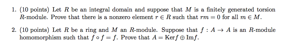 Solved 1. (10 points) Let R be an integral domain and | Chegg.com