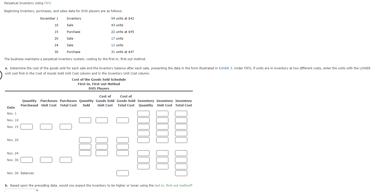 Solved Perpetual Inventory Using FIFO Beginning inventory, | Chegg.com