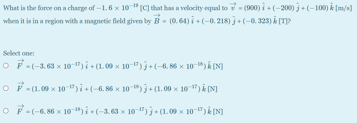 Solved What Is The Force On A Charge Of 1 6 X 10 19 C Chegg Com