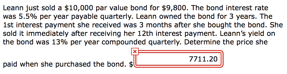 Solved Leann just sold a $10,000 par value bond for $9,800. | Chegg.com