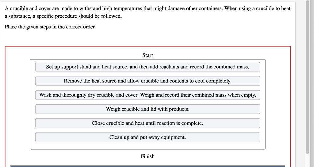 Solved A crucible and cover are made to withstand high