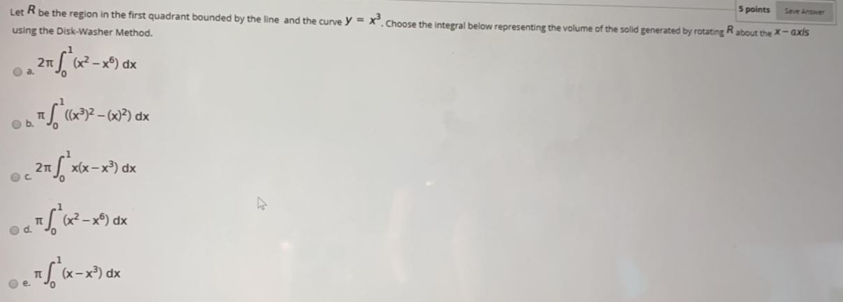 Solved 5 points are Let R be the region in the first | Chegg.com
