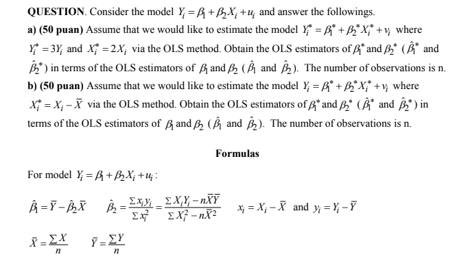 Solved Question Consider The Model Y R Bx U And An Chegg Com