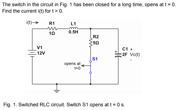 solved-the-switch-in-the-circuit-in-fig-1-has-been-closed-chegg