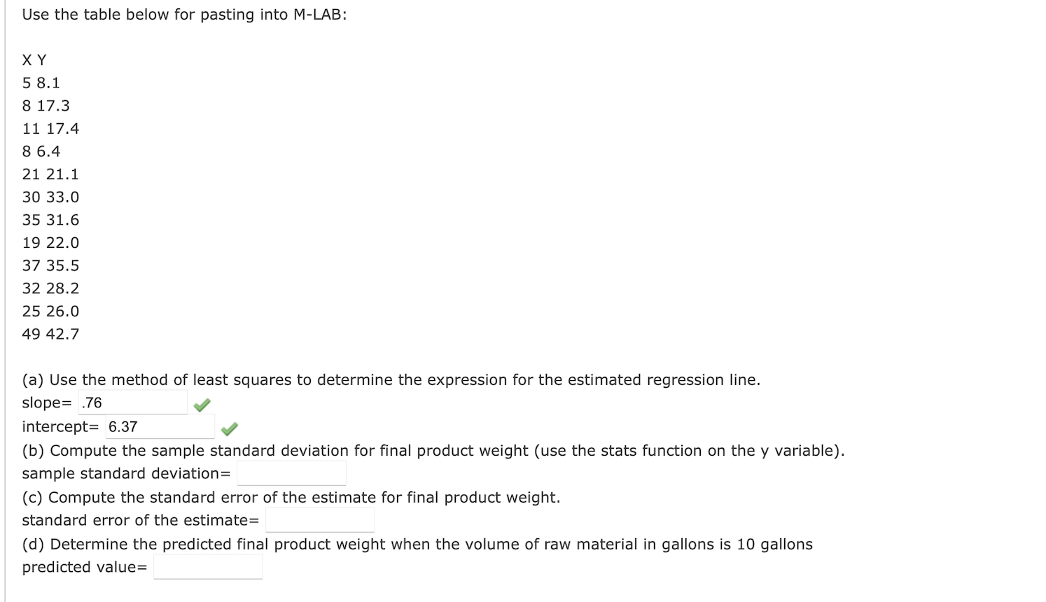 Solved (a) Use the method of least squares to determine the | Chegg.com