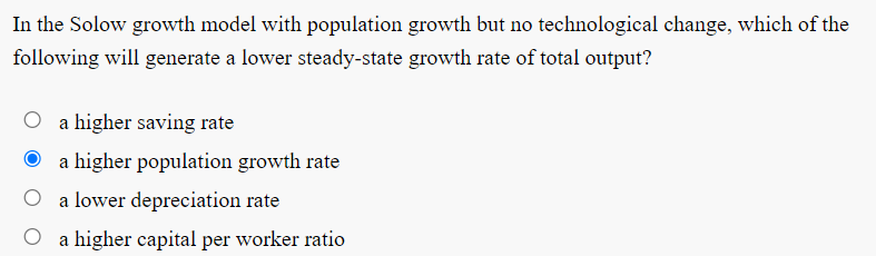 Solved In the Solow growth model with population growth but | Chegg.com