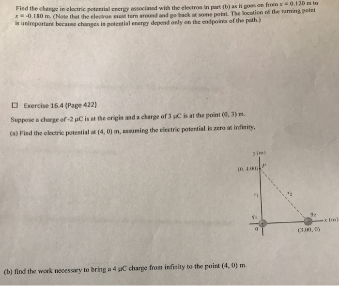 Solved Find the change in electric potential energy | Chegg.com