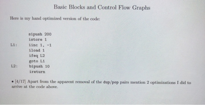 Basic Blocks and Control Flow Graphs Question 3 [17 | Chegg.com