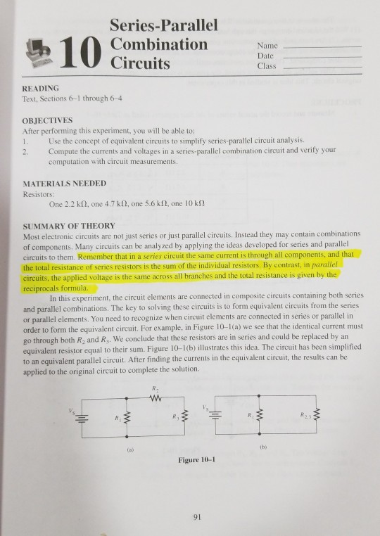 Series And Parallel Circuits Class 10 - Circuit Diagram