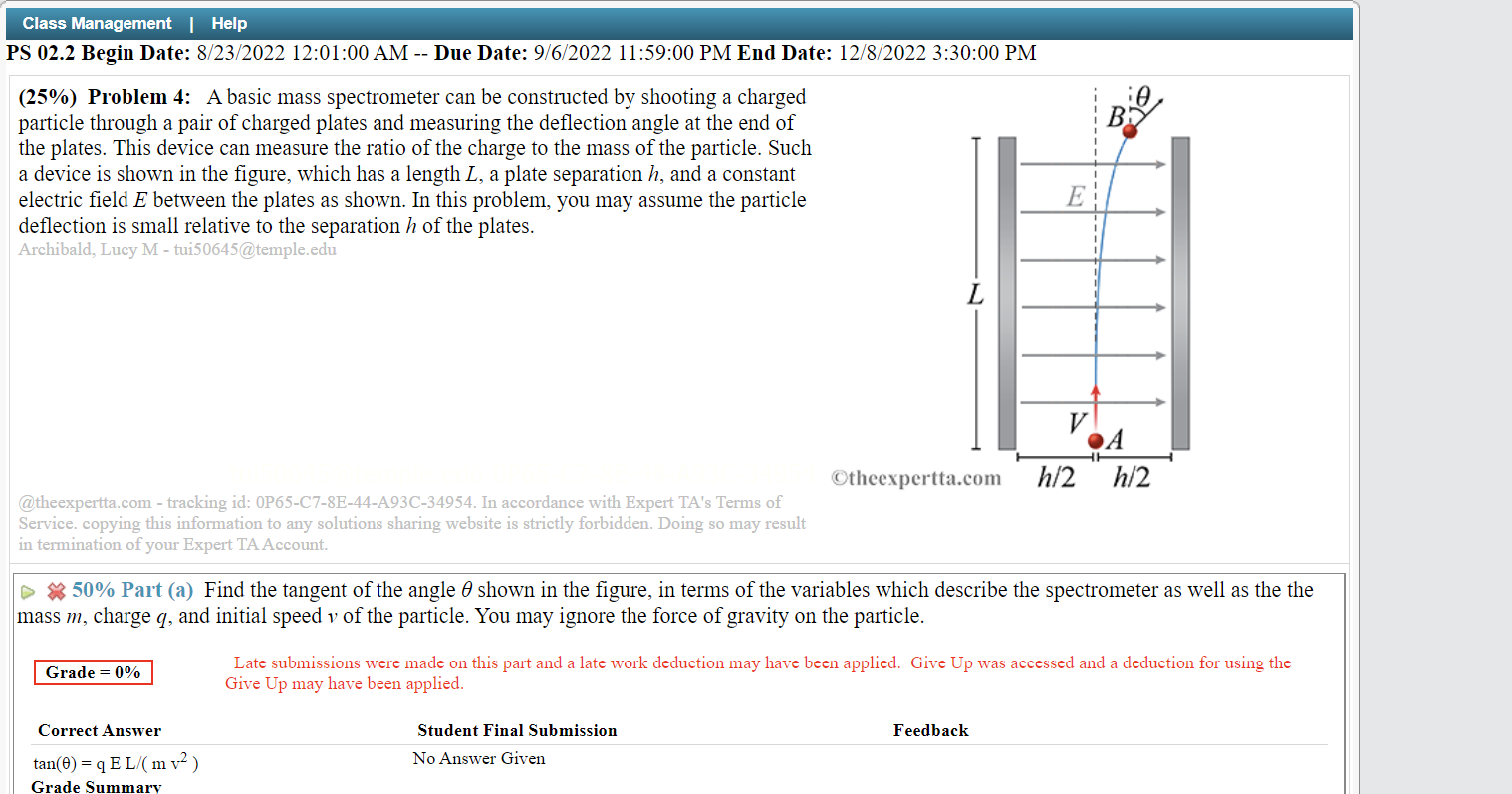 Solved (25\) Problem 4 A basic mass spectrometer can be