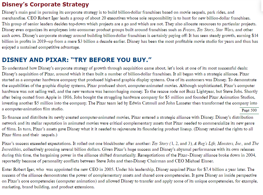 the success of the pixar disney strategic alliance demonstrated that
