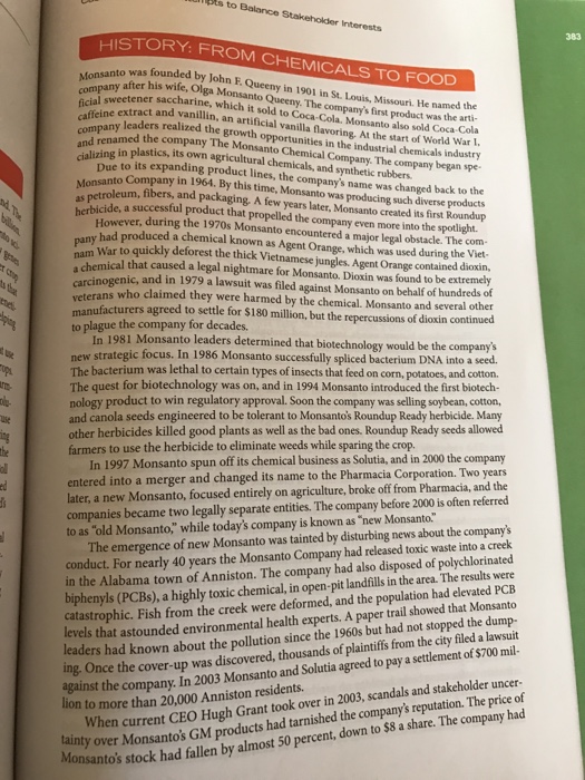 case study monsanto attempts to balance stakeholder interests case study monsanto attempts to balance stakeholder interests