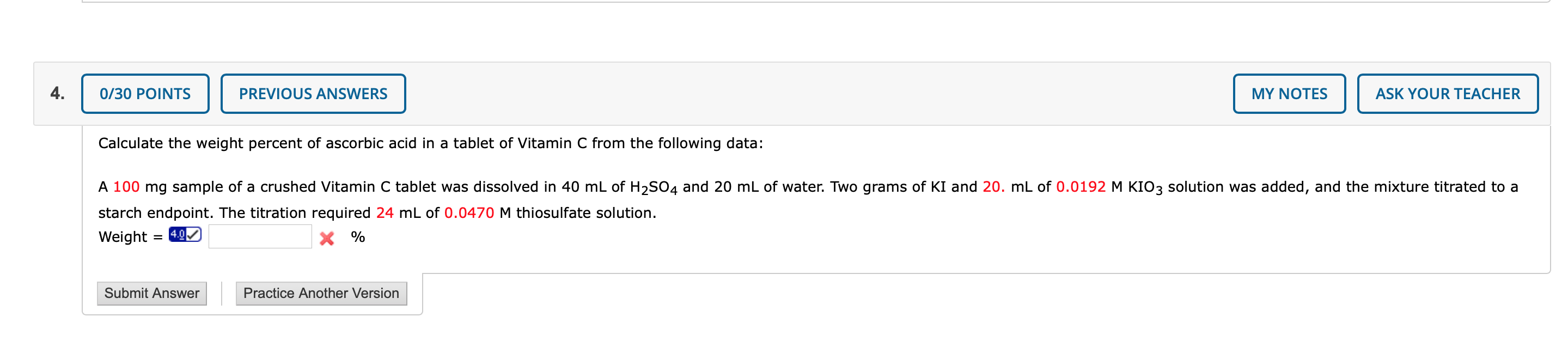 Solved A 100 mg sample of a crushed Vitamin C tablet was