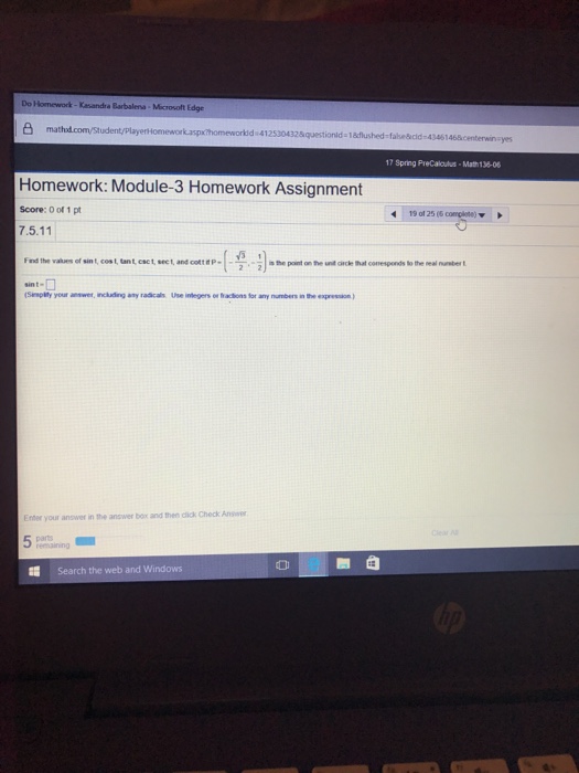 Solved Find the values of sint, cost, tant csct, sect and | Chegg.com