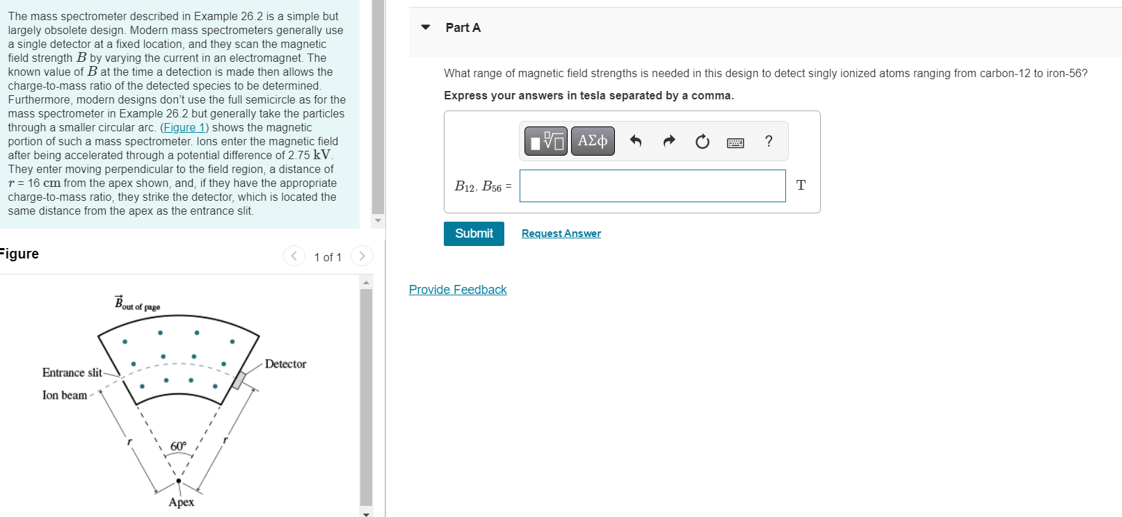 Solved The mass spectrometer described in Example 26.2 is a