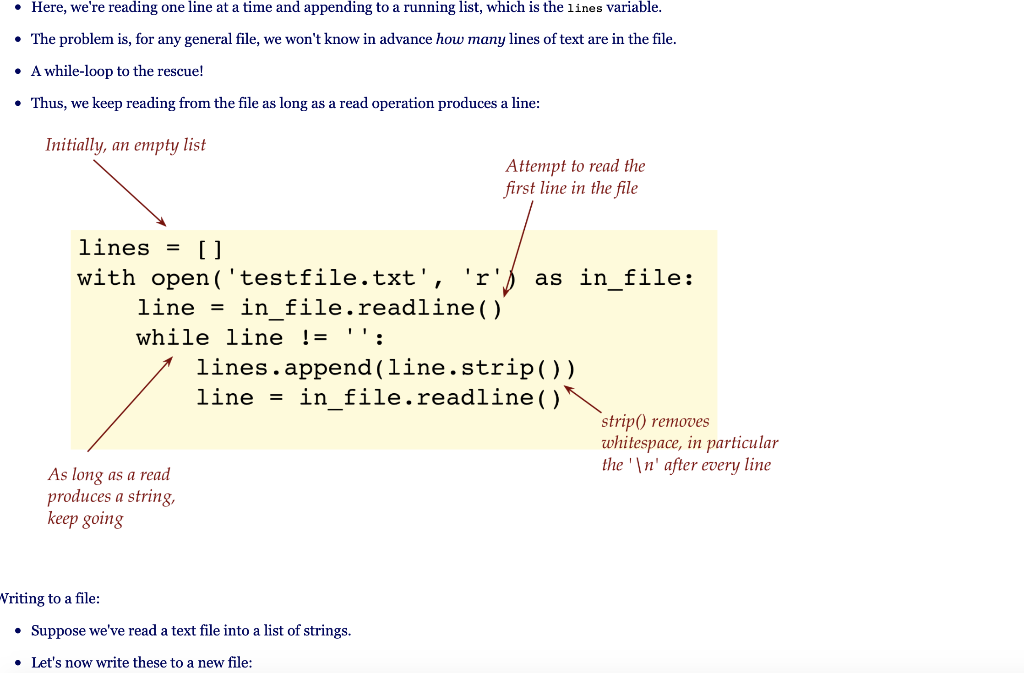 Solved lines [] with open('testfile.txt', 'r') as in_file: | Chegg.com