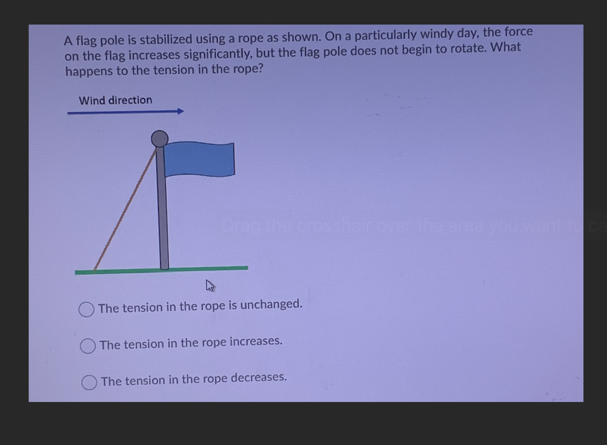 Solved A flag pole is stabilized using a rope as shown. On a