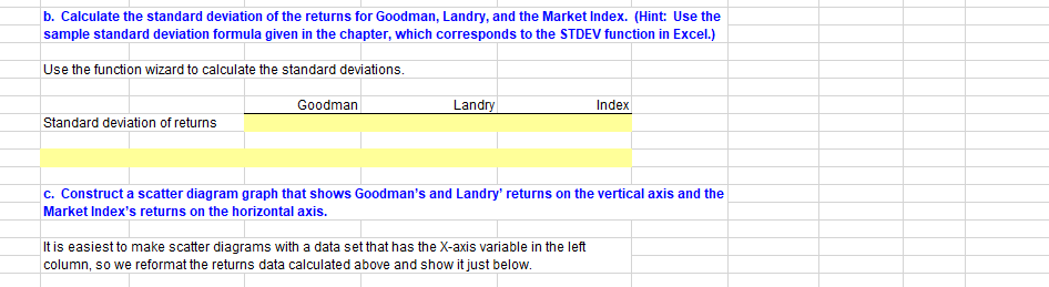 Solved A Use The Data Given To Calculate Annual Returns For Chegg