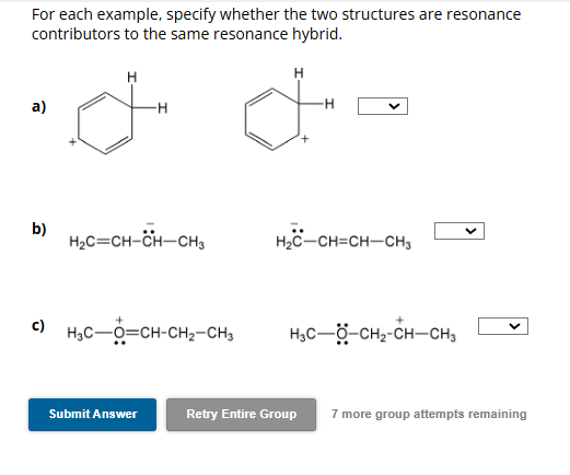 Solved For each example, specify whether the two structures | Chegg.com