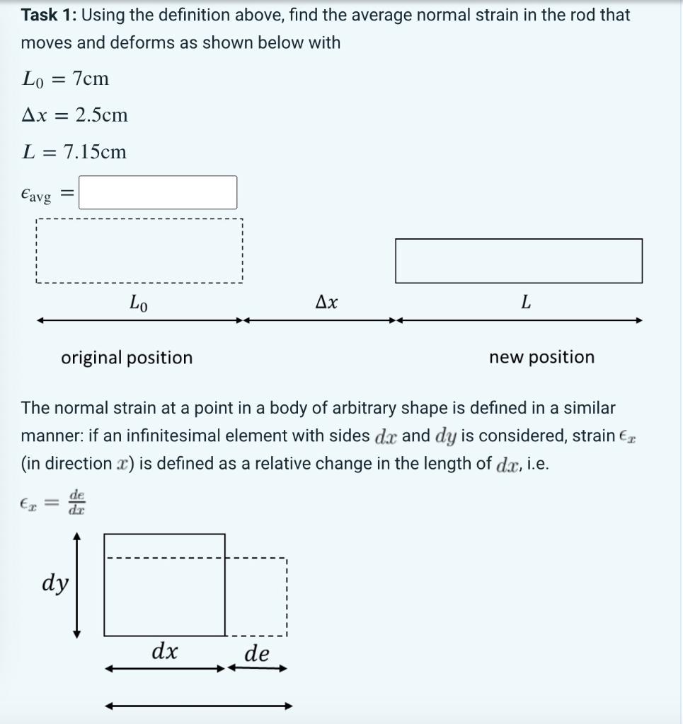 Solved Strair In order to describe the deformation of a body | Chegg.com