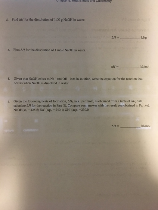Solved Experiment 14 Advance Study Assignment Heat Effects