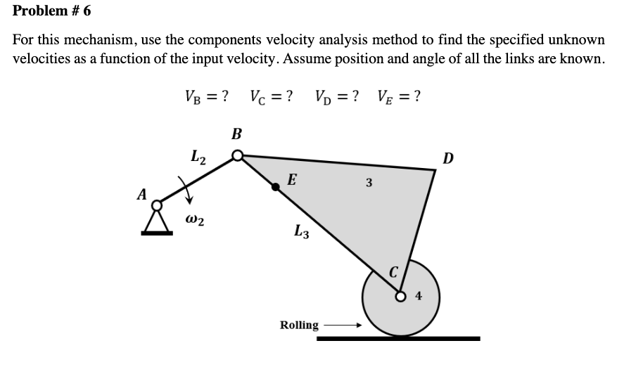 Solved Problem #6 For this mechanism, use the components | Chegg.com