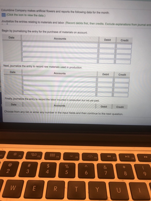Solved Columbine Company makes artificial flowers and