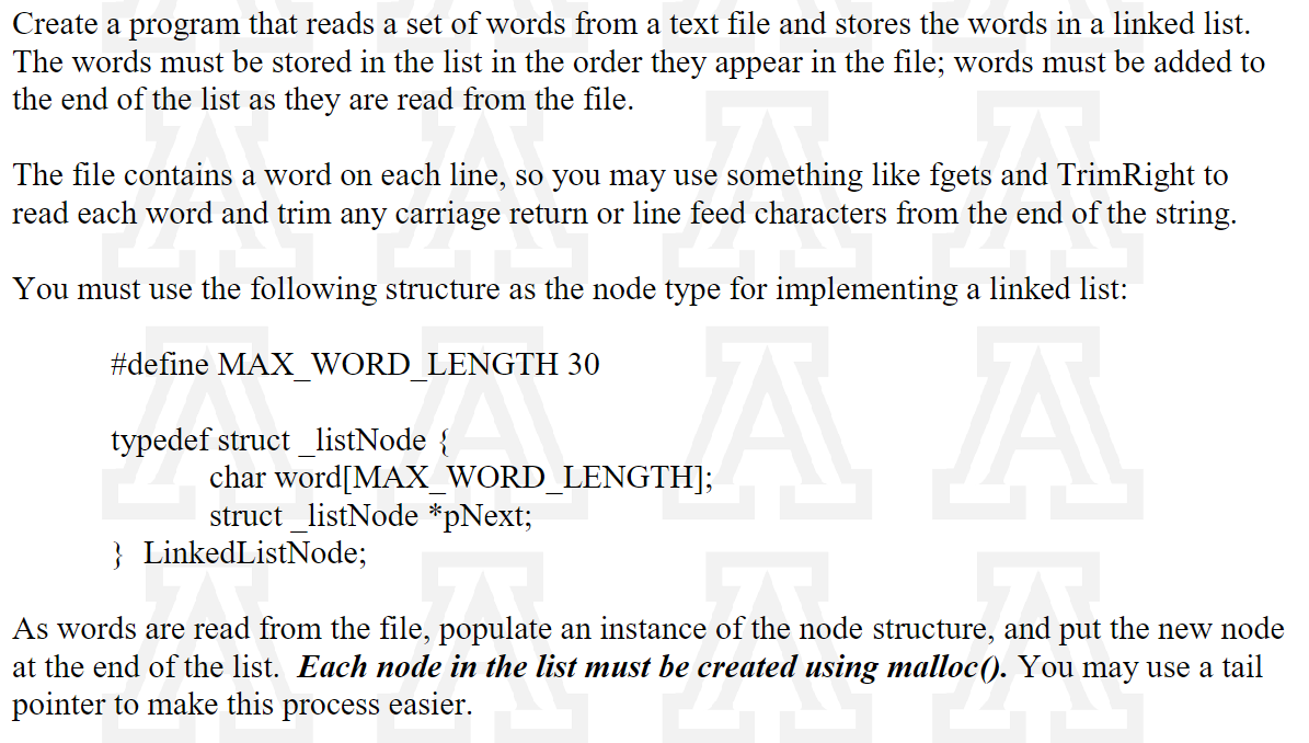 Create a program that reads a set of words from a | Chegg.com