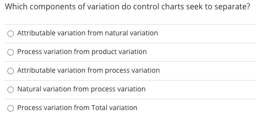 Solved Which components of variation do control charts seek | Chegg.com